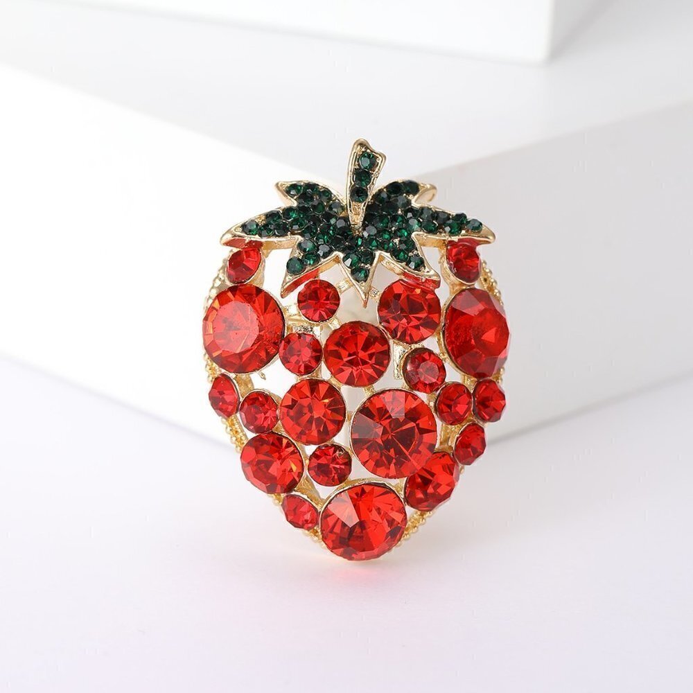 Strawberry pin gold tone - Picture 4 of 4